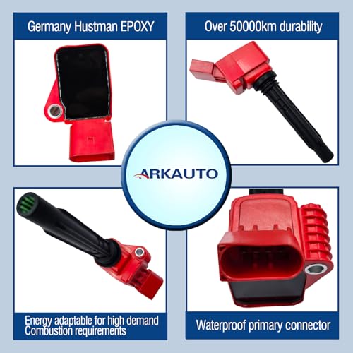 ARKAUTO Performance Ignition Coil Pack Set Of 4 Compatible With AUDI A3 A4 A5 A6 A8 Q5 Q7 Q8 RS5 S3 S4 S5 S7 S8 SQ5 SQ7 TT VW BEETLE GOLF PASSAT 1.8T 2.0T 4.0T EA888 GEN3 EA825 For UF716 - Image 2