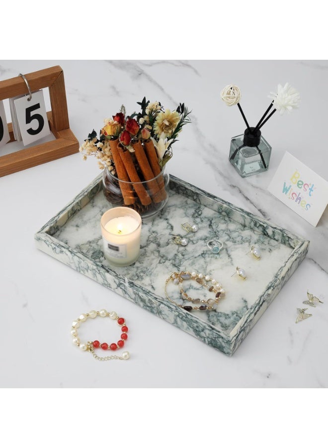 Natural Marble Vanity Tray, Cyan-Green, 12 x 8 inch - Image 4