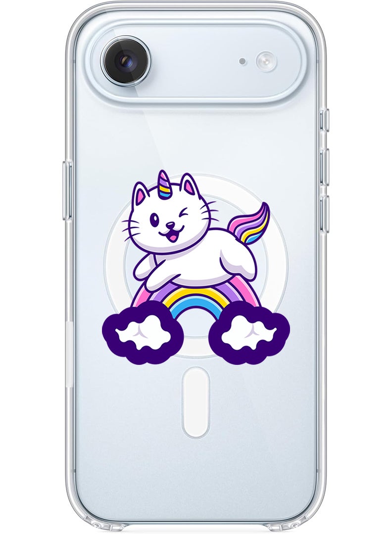 Theodor Magnetic Case for Apple iPhone 17 Air Compatible with MagSafe Wireless Charging, Shockproof Phone Bumper Cover - Cute Unicorn - Image 1