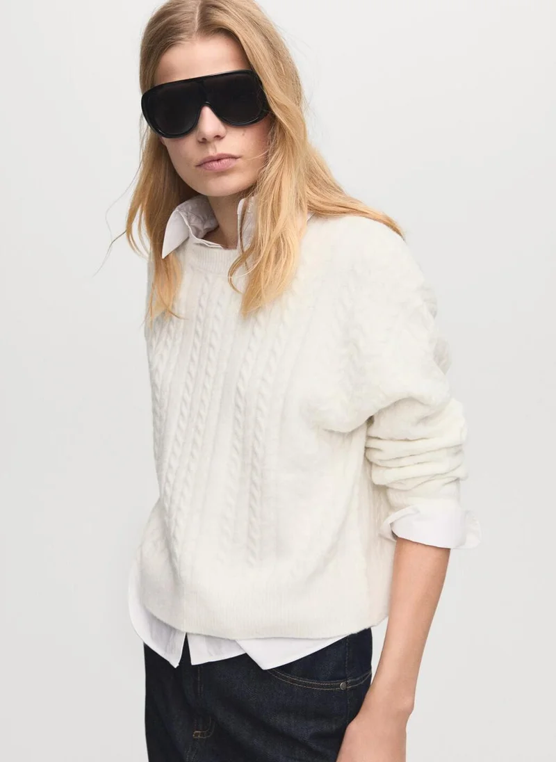 MANGO Braided knitted sweater