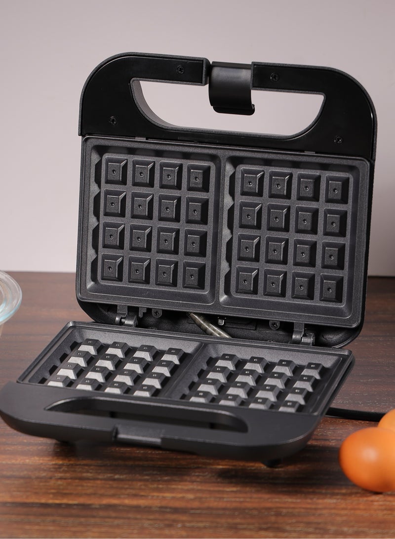 KRYPTON Waffle Maker, Power & Ready Indication Lights, Non-Stick Coating, Overheat Protection, Cool Touch Handle, Skid-Resistant Feet 750 W KNWM6369 Black - Image 2
