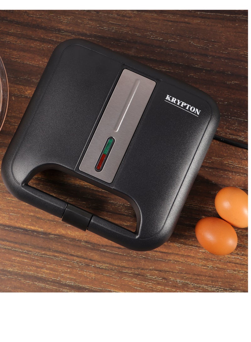KRYPTON Waffle Maker, Power & Ready Indication Lights, Non-Stick Coating, Overheat Protection, Cool Touch Handle, Skid-Resistant Feet 750 W KNWM6369 Black - Image 1