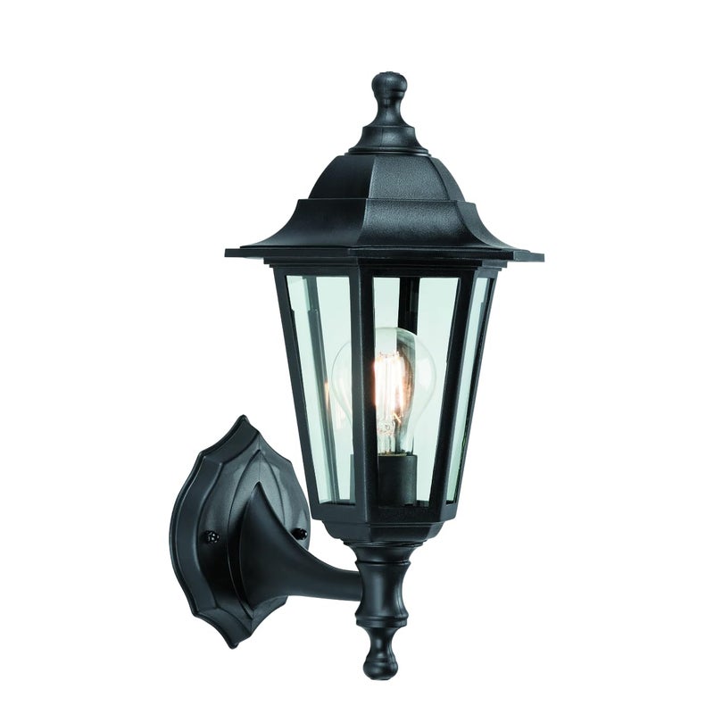 national lighting Mayflower Traditional Style Black Outdoor Garden Security Porch Weatherproof Wall Light Lantern IP44 Rated Reversible  - Image 1