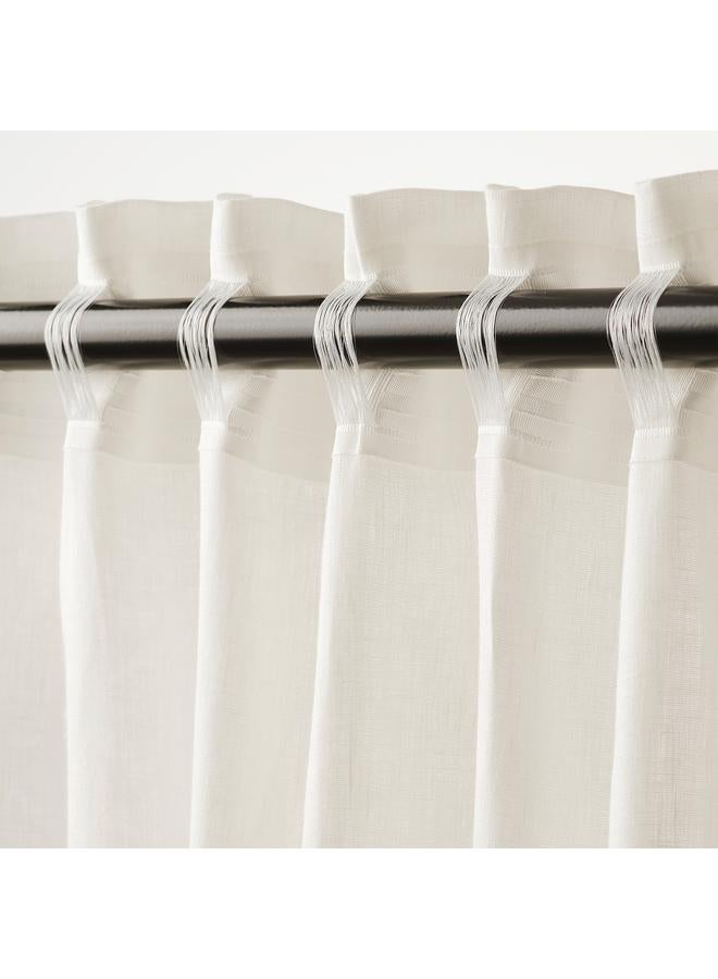 Green Tiger Curtains, 1 pair, with heading tape/white, 145x300 cm - Image 4