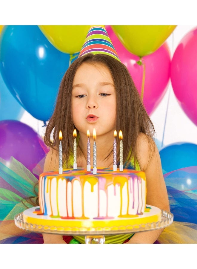30 شمعة حلزونية، شموع للكيك، الكب كيك، أعياد الميلاد، الحفلات، حفلات الزفاف، شموع معدنية قصيرة ورفيعة للكيك والكب كيك مع حوامل. - Image 4