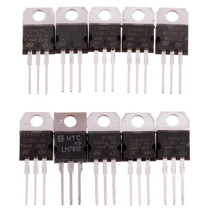 BOJACK 10 Values 50 Pcs LM317 L7805 L7806 L7808 L7809 L7810 L7812 L7815 L7818 L7824 TO-220 Package High Current Positive Voltage Regulator Assortment Kit - Image 4