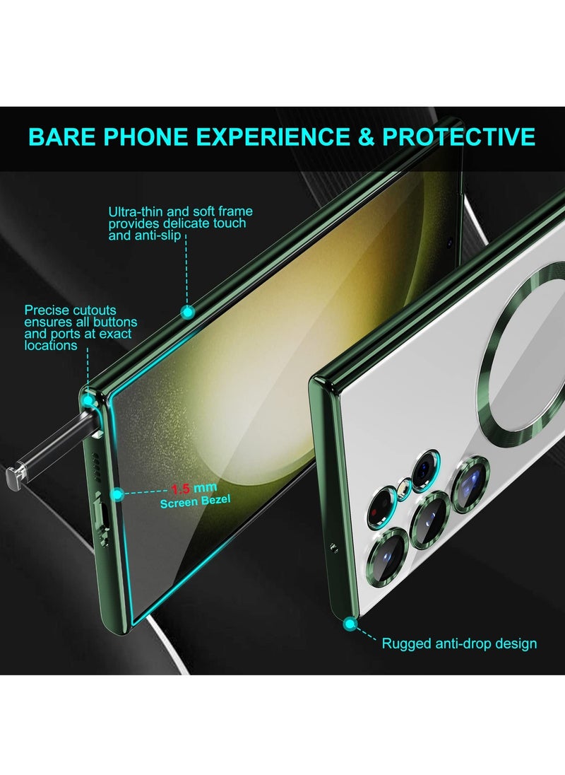 BORTONY - Galaxy S24 Ultra Magsafe Case Support Wireless Charging Clear Magnetic Case Camera Lens Protection Anti Scratch Shockproof Case Compatible with Samsung Galaxy S24 Ultra Case Cover 6.8 inch - Image 1