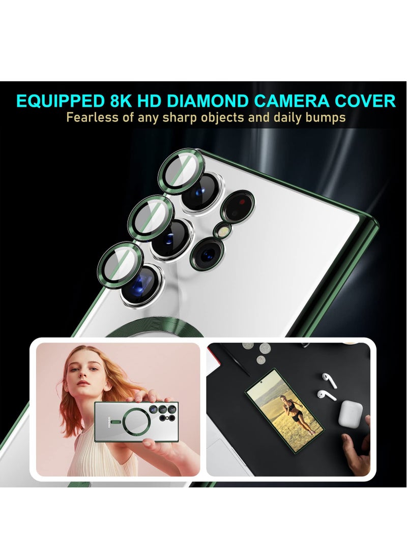 BORTONY - Galaxy S24 Ultra Magsafe Case Support Wireless Charging Clear Magnetic Case Camera Lens Protection Anti Scratch Shockproof Case Compatible with Samsung Galaxy S24 Ultra Case Cover 6.8 inch - Image 1