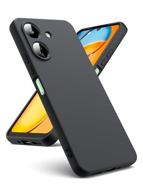 Case for Xiaomi Redmi 13C,POCO C65 Camera Protection with Liquid Gel Rubber Bumper Case with Soft Microfiber Lining Cushion Slim Hard Shell Shockproof Protective Cover for Redmi 13C,POCO C65 (Black)
