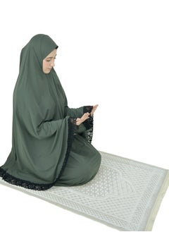 DAMAS COLLECTION Two Piece Islamic prayer dress women with Lace - Prayer Clothes for Women - Prayer Abaya For women - Jilbab 2 piece, Umrah essentials for women - Prayer set  - Image 3