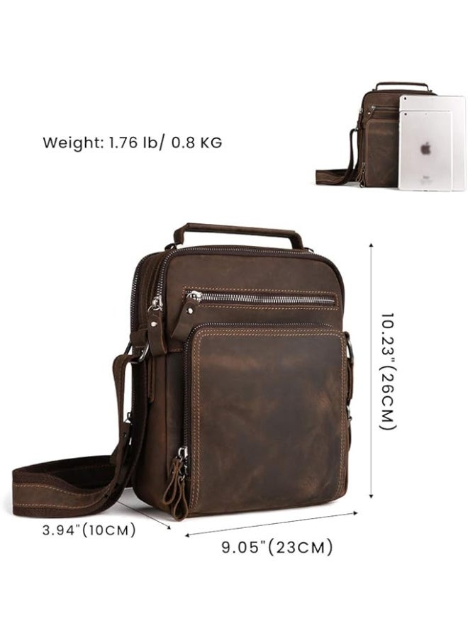 Goolink Men's Genuine Leather Small Messenger Bag, Classic Crossbody Shoulder Bags for Business and Travel  - Image 2