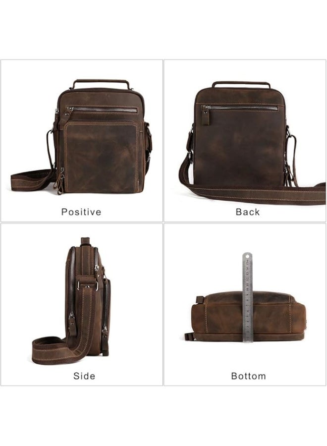 Goolink Men's Genuine Leather Small Messenger Bag, Classic Crossbody Shoulder Bags for Business and Travel  - Image 4