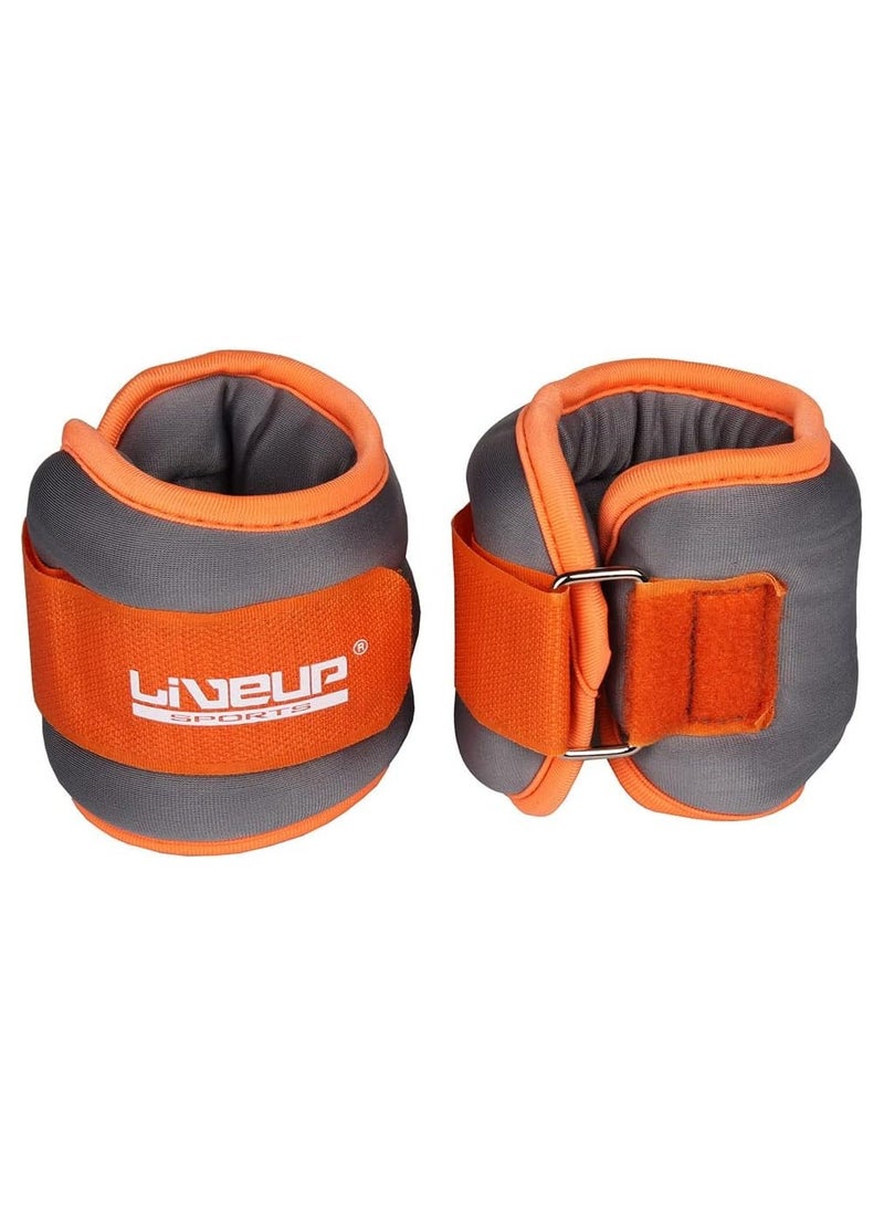 Liveup Live Up 0.25kg 2-Piece Ankle and Wrist Weights for Workout and Exercise, Orange Grey, 0.25kg - Image 4