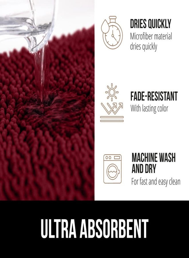 GORILLA GRIP Bathroom Rug Sets, Soft Chenille 2 Piece Area Rugs Set, Toilet Base Mat and 30x20 Carpet, Absorbent Microfiber Washable Mats Dry Quickly, Home Décor and Bath Room Accessories, Burgundy - Image 4
