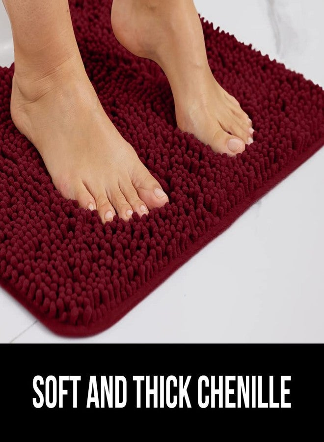 GORILLA GRIP Bathroom Rug Sets, Soft Chenille 2 Piece Area Rugs Set, Toilet Base Mat and 30x20 Carpet, Absorbent Microfiber Washable Mats Dry Quickly, Home Décor and Bath Room Accessories, Burgundy - Image 3