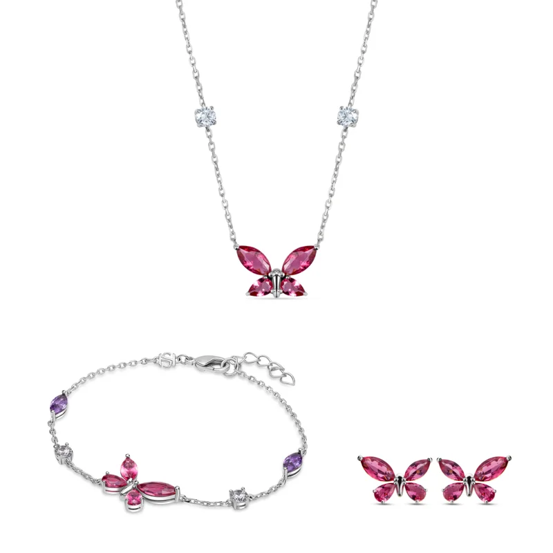 سانت هونور Gala Set Butterfly Necklace, Bracelet, Earrings Luxury Jewelry Set