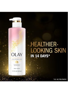 Olay Olay Cleansing & Nourishing Body Wash for Women with Hyaluronic Acid & Vitamin B3 Complex, Long Lasting Hydration, 20 fl oz (Pack of 4)  - Image 3