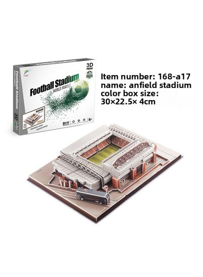 3D Jigsaw Puzzle World Cup Football Stadium Construction Stadium Model Children's DIY Puzzle Toy-Color:OPP Bag Packing - Image 1