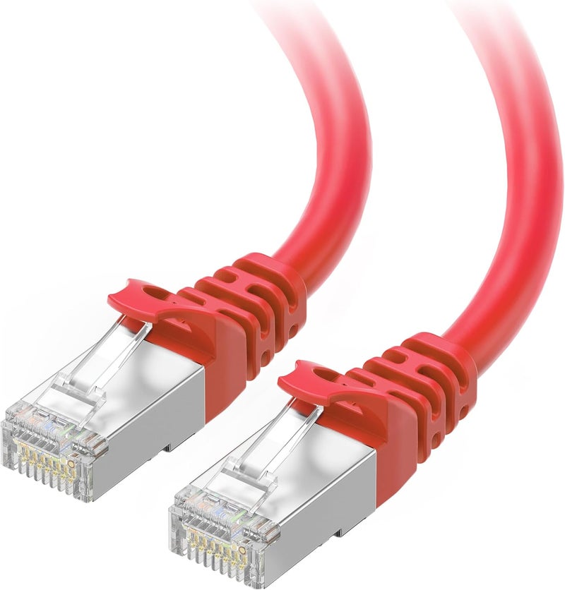 Cable Matters 10Gbps Snagless Shielded Cat 6A Ethernet Cable - 10ft, Cat 6A Cable, Cat6A Cord, Ethernet Cord, Red - Image 1