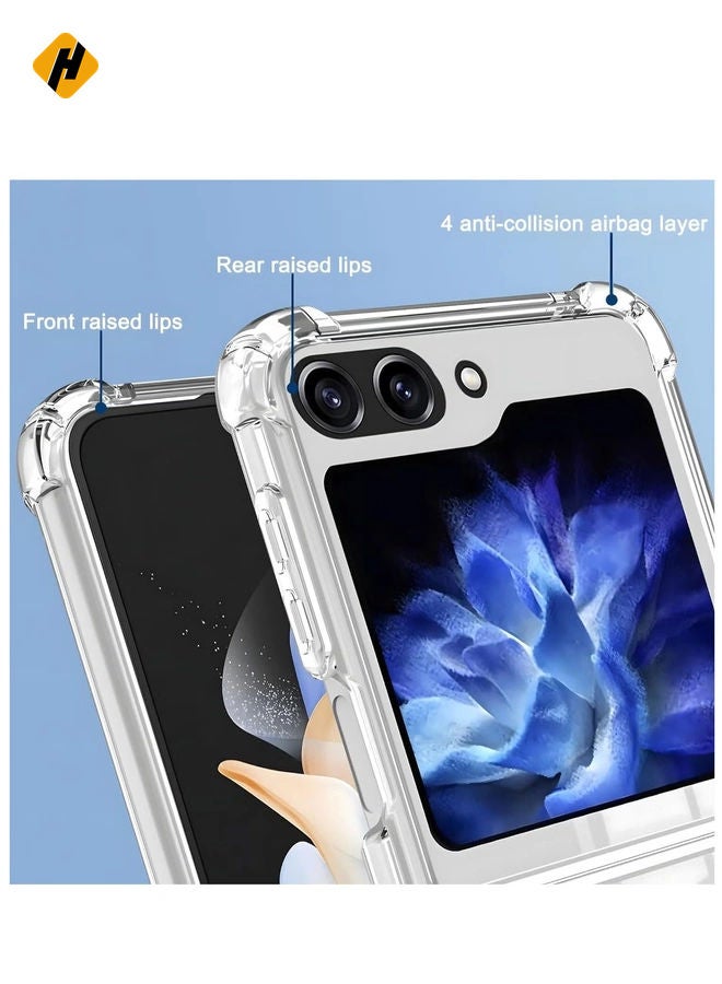Case for Samsung Galaxy Z Flip 5 Clear Magnetic Case Compatible with Mag-Safe Support Wireless Charging Galaxy Z Flip 5 Cover Transparent Slim Thin Shockproof Case Cover for Galaxy Z Flip 5  - Image 3