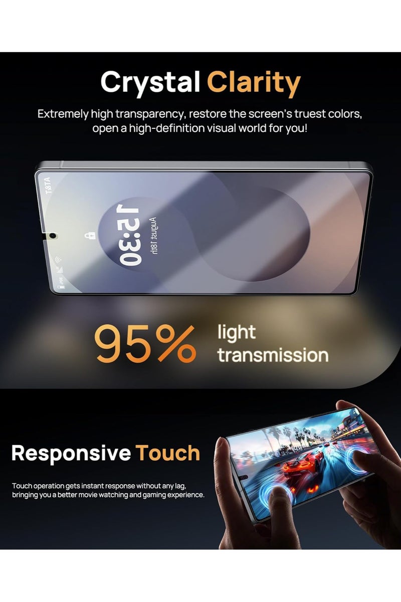 Techie حماية شاشة سامسونج جالاكسي S25 ألترا 2025، زجاج غوريلا فائق الوضوح مع إطار محاذاة تلقائي سهل التركيب، زجاج مقسى 9H، خالي من الفقاعات، متوافق مع الجرابات - عبوة من 2 - Image 5