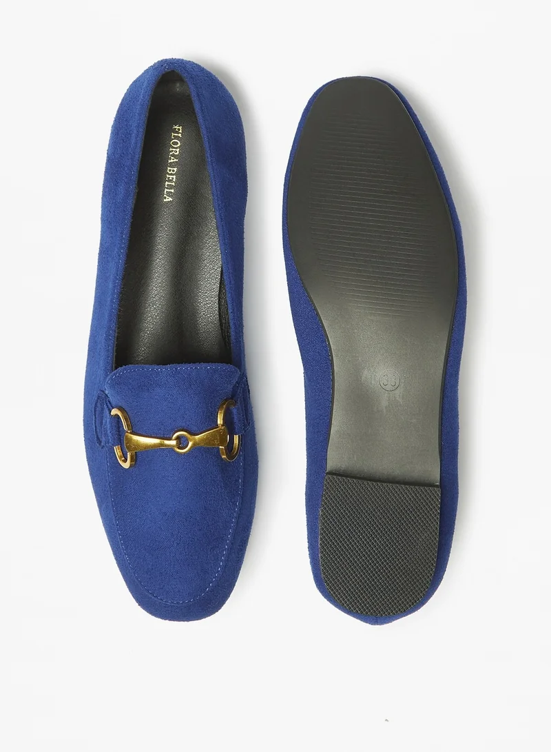فلورا بيلا من شو إكسبرس Womens Solid Slip-On Loafers with Metallic Accent
