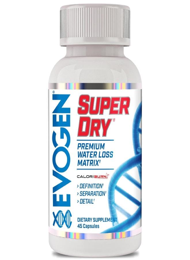Evogen Super Dry - Premium Water Loss Matrix for Muscle Definition | Natural Diuretic Water Pills Supplement Supporting Water Weight Loss, Reduced Water Retention, & Bloating Relief | 45 Capsules - Image 1