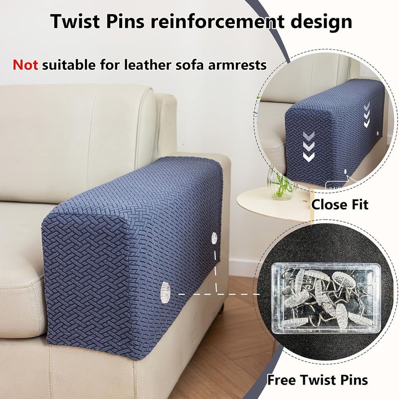 1pc Metal Gray Shakefur Sofa Arm Cover Scratch Resistant Pet Friendly Machine Washable - Image 3
