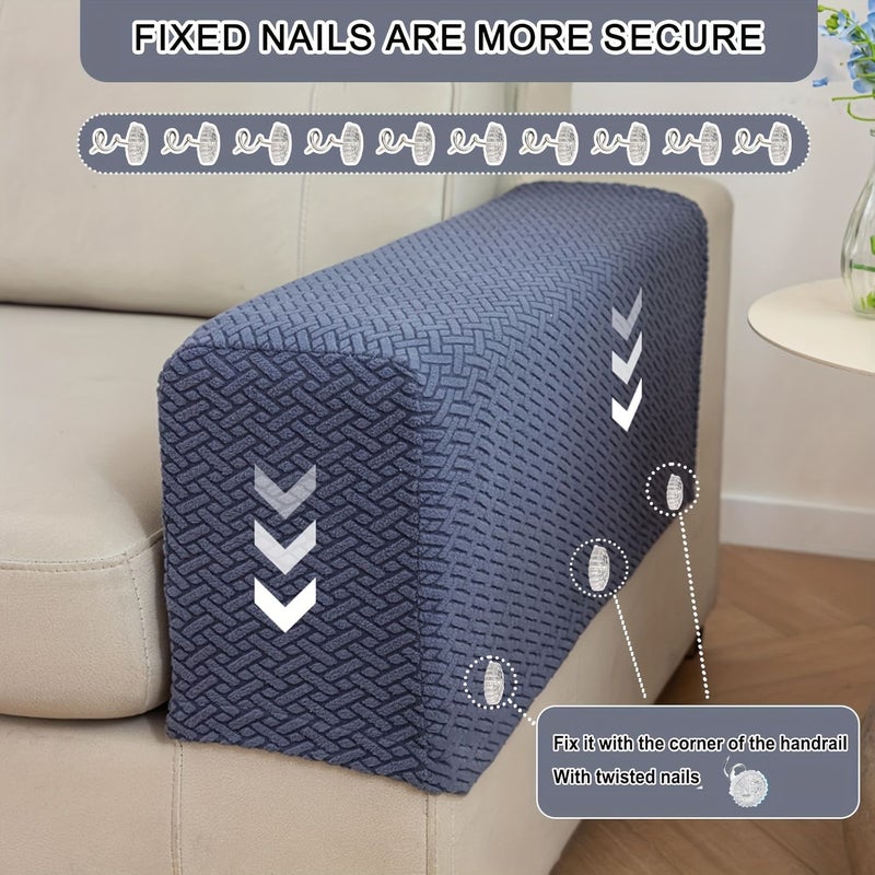 1pc Metal Gray Shakefur Sofa Arm Cover Scratch Resistant Pet Friendly Machine Washable - Image 5