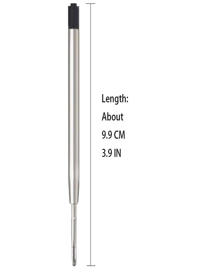 MengRan 3.9'' Ballpoint Pen Refills, 1.0 MM Medium Point, Metal Tactical Pen Refill, (Black ink, Pack of 10) - Image 2