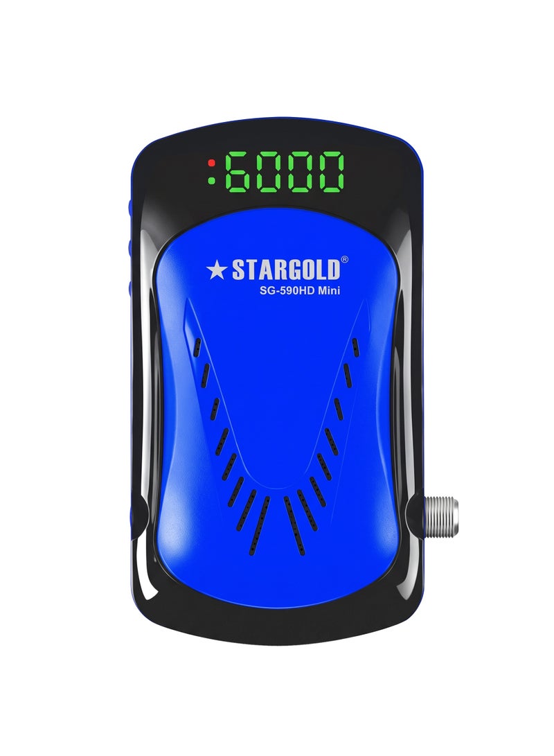 Stargold Mini Satellite Receiver Full HD 1080P Digital TV Decoder Box with Dual LED Display, USB PVR Timeshift, MPEG-4 Compatibility, HD Receiver Box 5000 Channels Memory & DiSEqC Switching Support, SG-590HD - Image 1