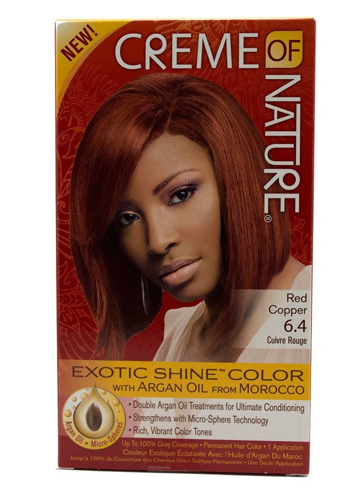 Creme of Nature Creme of Nature Exotic Shine Hair Color With Argan Oil from Morocco, 6.4 Copper Red, 1 Application 