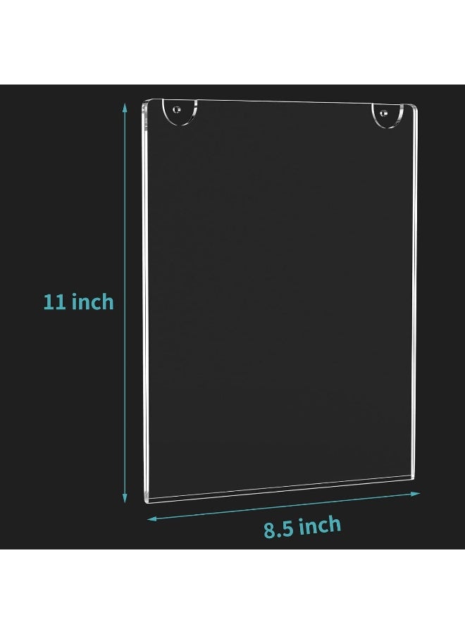 TPGP حامل لافتات أكريليك مثبت على الحائط 8.5'' x 11''، حامل لافتات بلاستيكي شفاف مع جميع ملحقات التثبيت (6 عبوات) - Image 2