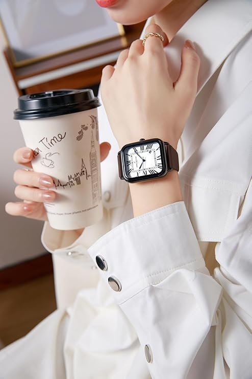 Daniel Hechter Plaisance Collection Square Watch for Women - White dial, Roman Numerals with Minimalist Design - Image 2