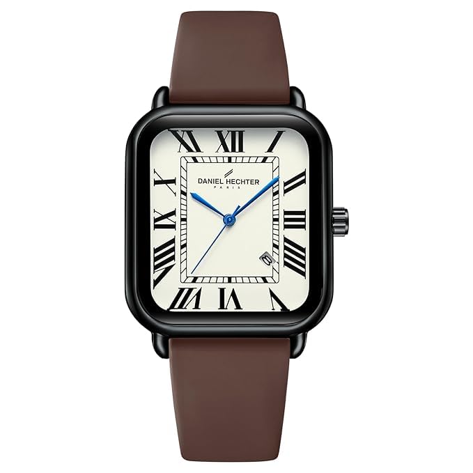 Daniel Hechter Plaisance Collection Square Watch for Women - White dial, Roman Numerals with Minimalist Design - Image 1