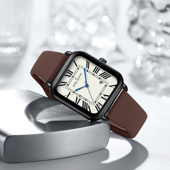 Daniel Hechter Plaisance Collection Square Watch for Women - White dial, Roman Numerals with Minimalist Design - Image 4