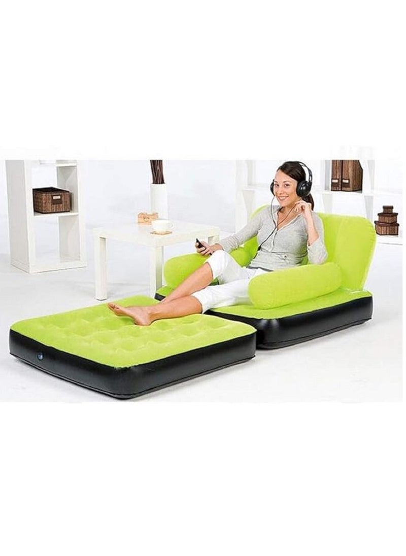Inflatable Sofa Multifunctional Inflatable Sofa Bed Inflatable Lounger Air Chair Sofa Bed Inflatable Leisure Sofa Chair Soft and Comfortable Foldable Design for Indoor Outdoor Use product color Blue