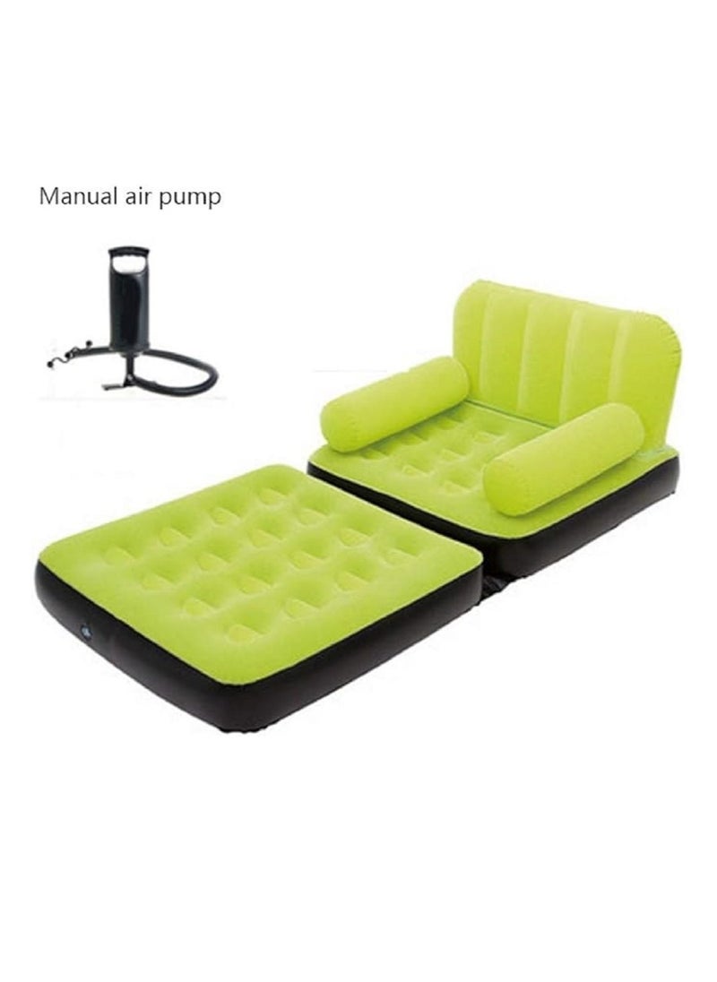 Inflatable Sofa Multifunctional Inflatable Sofa Bed Inflatable Lounger Air Chair Sofa Bed Inflatable Leisure Sofa Chair Soft and Comfortable Foldable Design for Indoor Outdoor Use product color Blue
