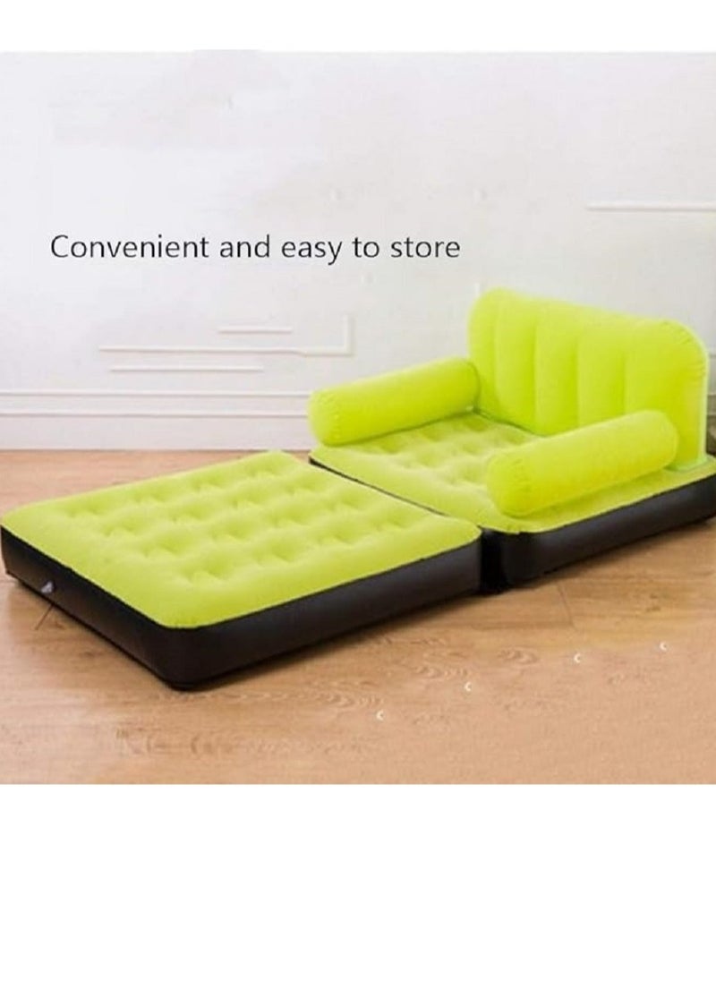 Inflatable Sofa Multifunctional Inflatable Sofa Bed Inflatable Lounger Air Chair Sofa Bed Inflatable Leisure Sofa Chair Soft and Comfortable Foldable Design for Indoor Outdoor Use product color Blue