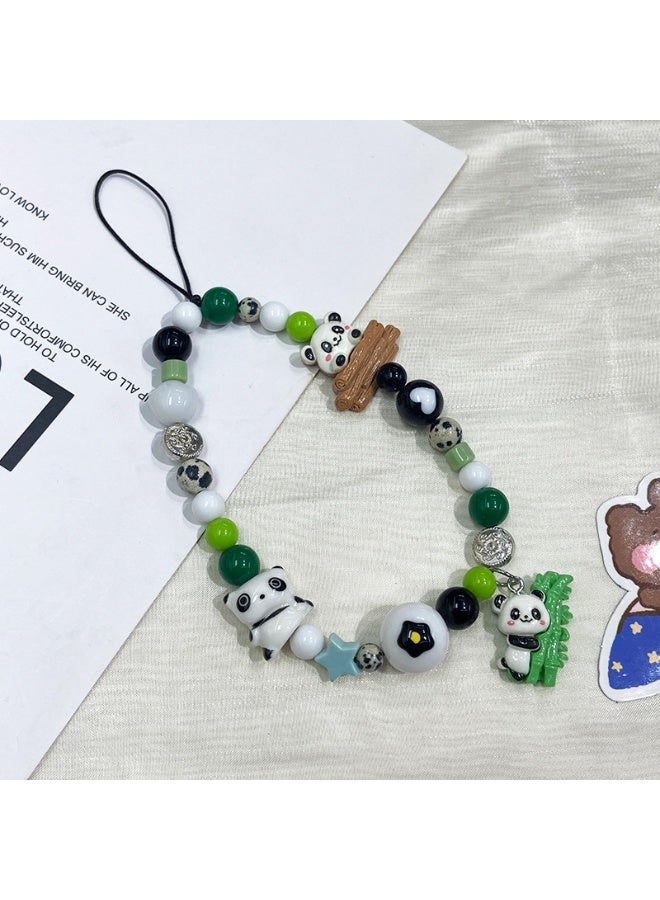 NIBEMINENT Phone Charm/ Chain Strap for Women Girls, Panda Puppy Cell Phone Case Lanyard Wrist Strap