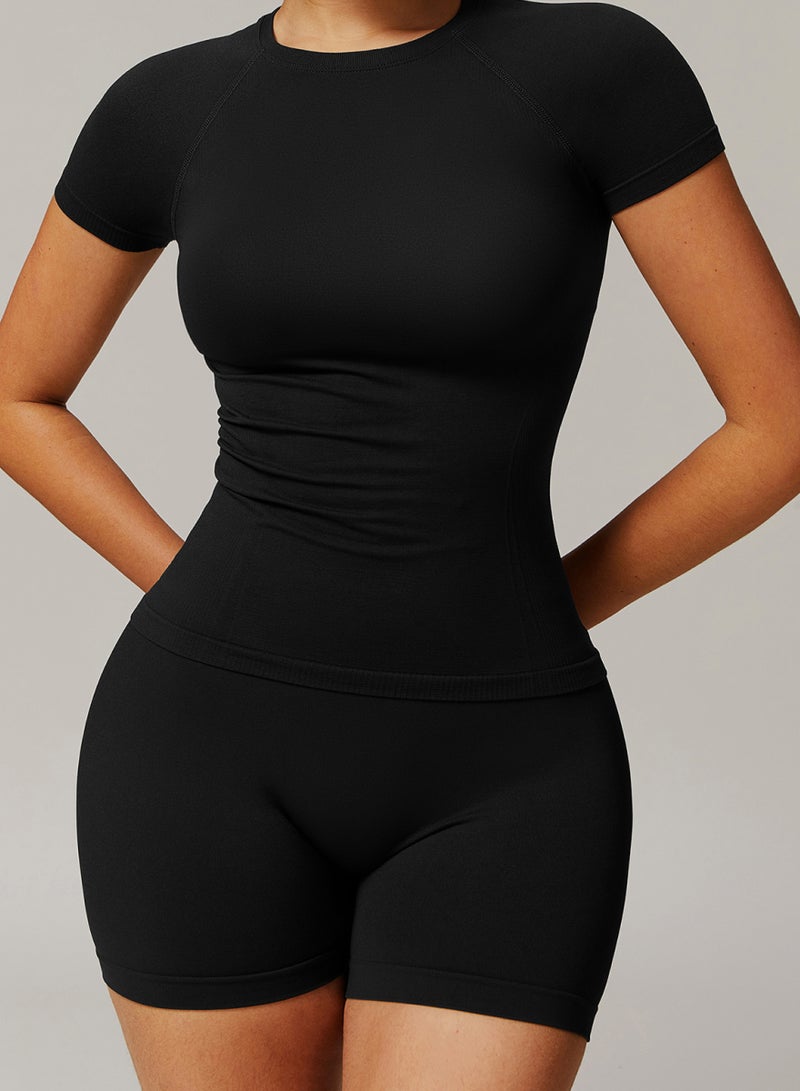 KAWN.YOGA Womens Short Sleeves Fitted Shirt - Image 3