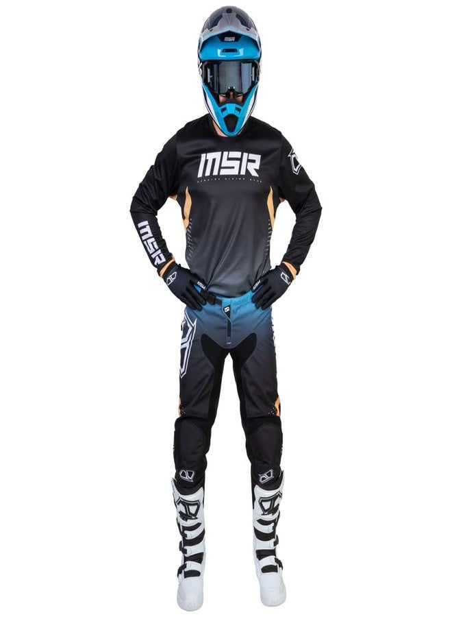 إم اس أر قميص MSR Axxis Proto للدراجات الترابية، موتوكروس، مقاس كبير، أزرق/بني فاتح - Image 4