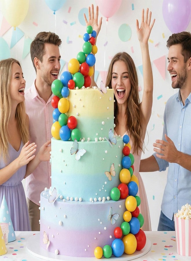 Neyauo 40 Pcs Colorful Foam Ball Cake Toppers Mini Round Ball Inserts DIY Decorative Cake Ornaments Stylish Cupcake Picks for Birthday Wedding Baby Shower Anniversary Christmas Party Decoration Supplies - Image 5