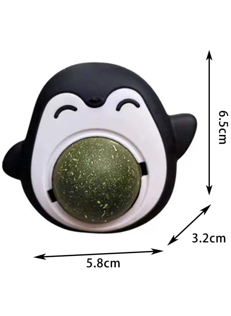 SYOSI - 3PCS Penguin Catnip Wall Ball Cat Toys Catnip, Snack Healthy Rotatable Treats Toys Kitten Playing Toy, Edible Cat Mint Licking Ball(Catnip & Gall Fruit) - Image 1