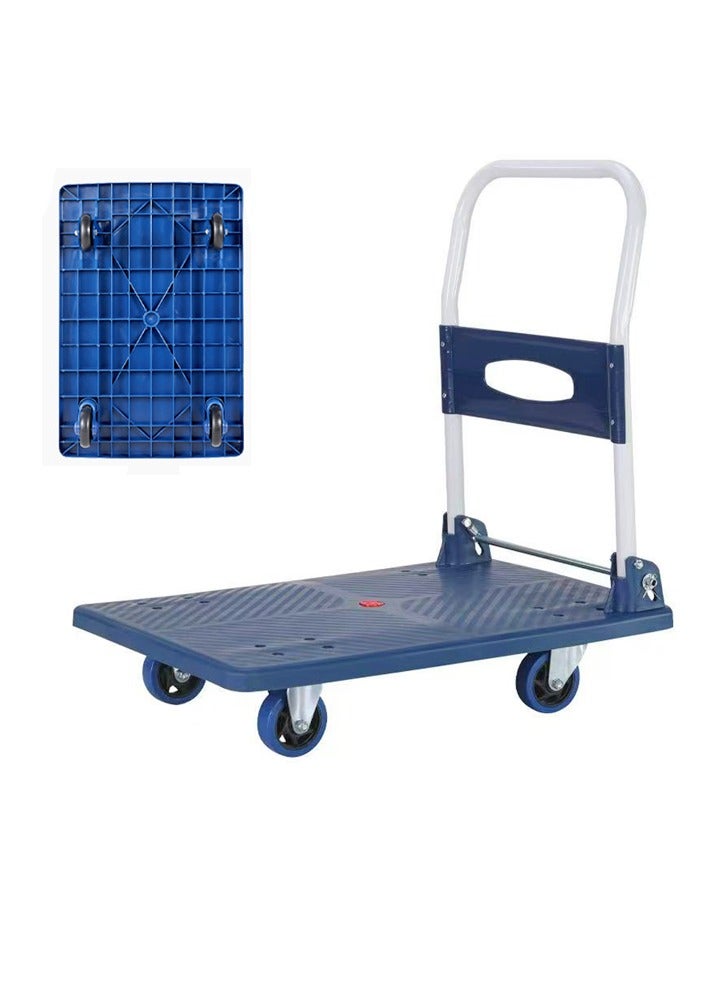 MOZOGOT Foldable Platform Trolley Hand Truck Heavy Duty Capacity Platform Truck 360 Degree Swivel Wheels Foldable Push Hand Cart for Loading and Storage, Warehouse 275KG - Image 1