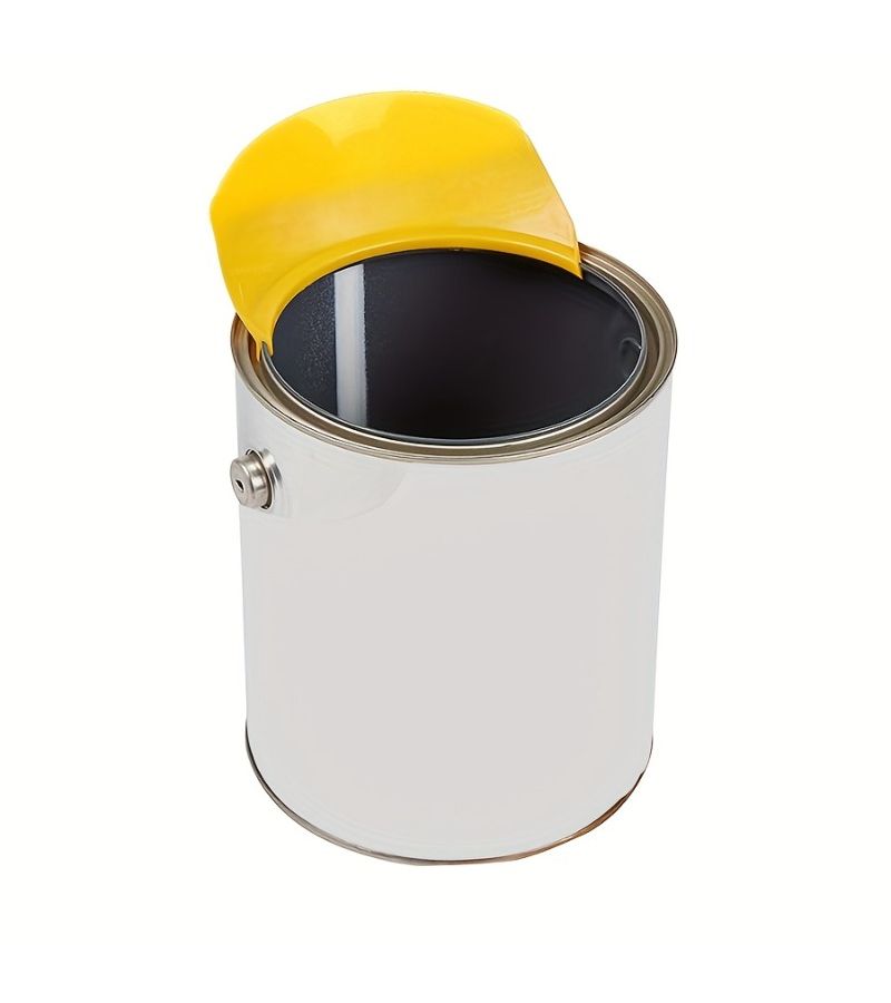 5 Piece Paint Can Spout Set With Brush Holder And Scraper Plastic Yellow Stirrer - Image 5