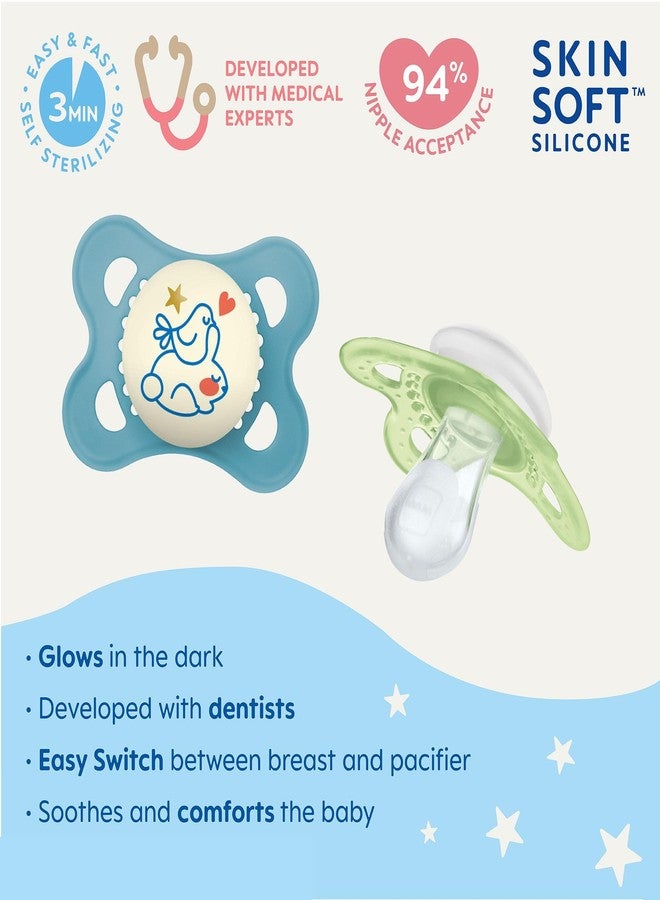MAM Original Day & Night Pacifiers, Binky Pacifier for 0-6 Months, BPA-Free Silicone, Glows in The Dark, Best for Newborn Babies, Developed with Medical Experts, 4 Count Binkies - Image 2