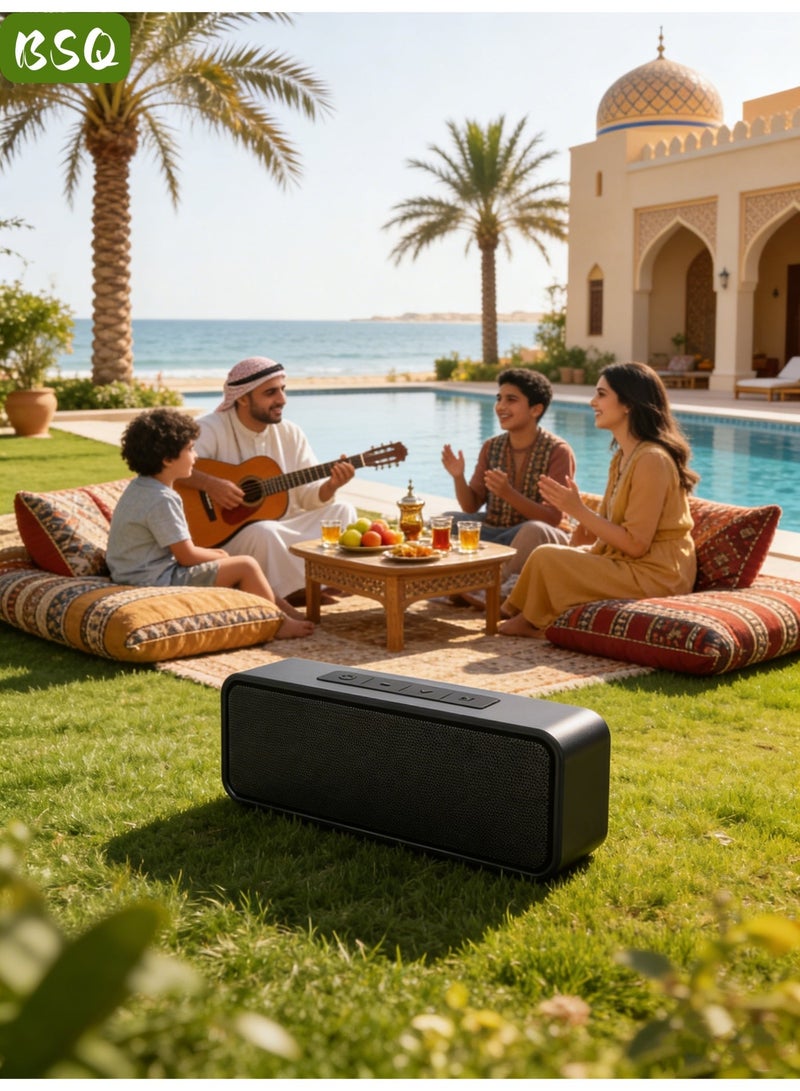 BSQ Portable Speaker | Wireless Bluetooth Speaker | Outdoor Portable Stereo Speaker | With AUX/USB/TF card slot, high-definition sound quality, enhanced bass, dual drivers, hands-free calling, FM radio, suitable for travel and parties. - Image 1