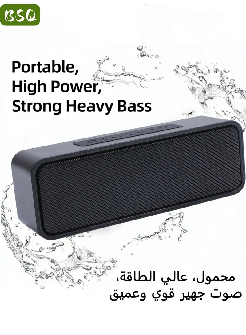 BSQ Portable Speaker | Wireless Bluetooth Speaker | Outdoor Portable Stereo Speaker | With AUX/USB/TF card slot, high-definition sound quality, enhanced bass, dual drivers, hands-free calling, FM radio, suitable for travel and parties. - Image 3