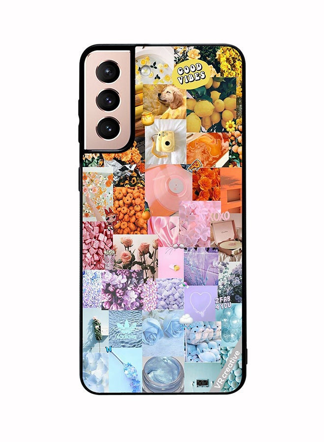 VR CREATIVE Protective Case Cover For Samsung Galaxy S21 5G Good Vibes Photo Colleges Design Multicolour - Image 1